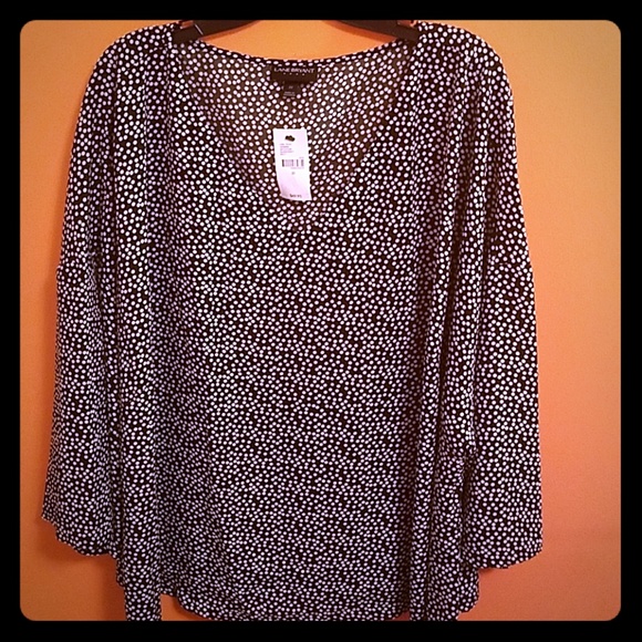 Lane Bryant Tops - NWT LB Black & White Polka Dot Top 22w